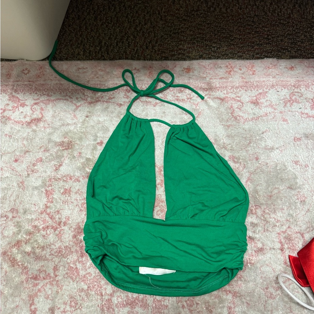 Green Halter Top